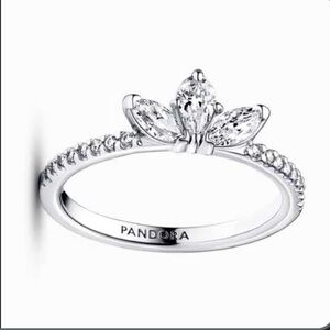 Pandora Silver and White Gemstone Ring (only worn twice)